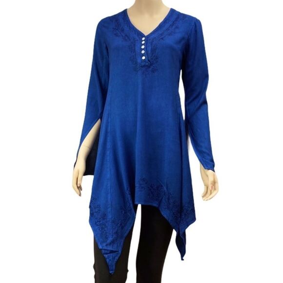 Embroidered Romantic Renaissance Tunic Top NEW - Picture 4 of 4